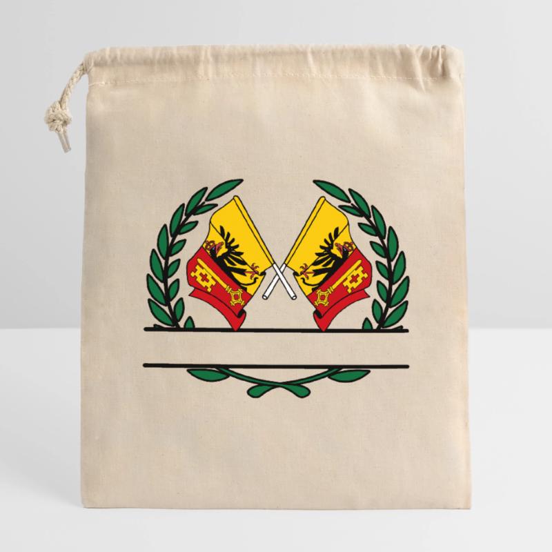 Flaggen Kanton oder Genf Schweiz Lorbeerkranz b Verschließbarer Geschenkbeutel aus Baumwolle (14x20cm)