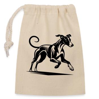Galgo - Verschließbarer Geschenkbeutel aus Baumwolle (14x20cm) - Natur - Vorne