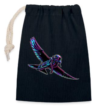 Adler Pilote de chasse - Sac cadeau en coton avec cordon (14 x 20 cm) - bleu marine - Devant