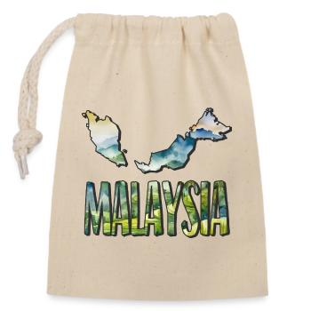 Watercolor Map Malaysia - Closable cotton gift bag (14x20cm) - nature - Front