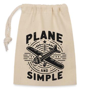 Plane and Simple - Closable cotton gift bag (14x20cm) - nature - Front