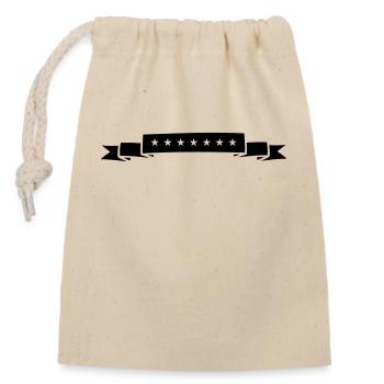 Banderole Stars - Sac cadeau en coton avec cordon (14 x 20 cm) - nature - Devant