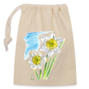 Daffodils - Closable cotton gift bag (14x20cm) - nature - Front