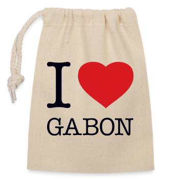 I LOVE GABON - Closable cotton gift bag (14x20cm) - nature - Front