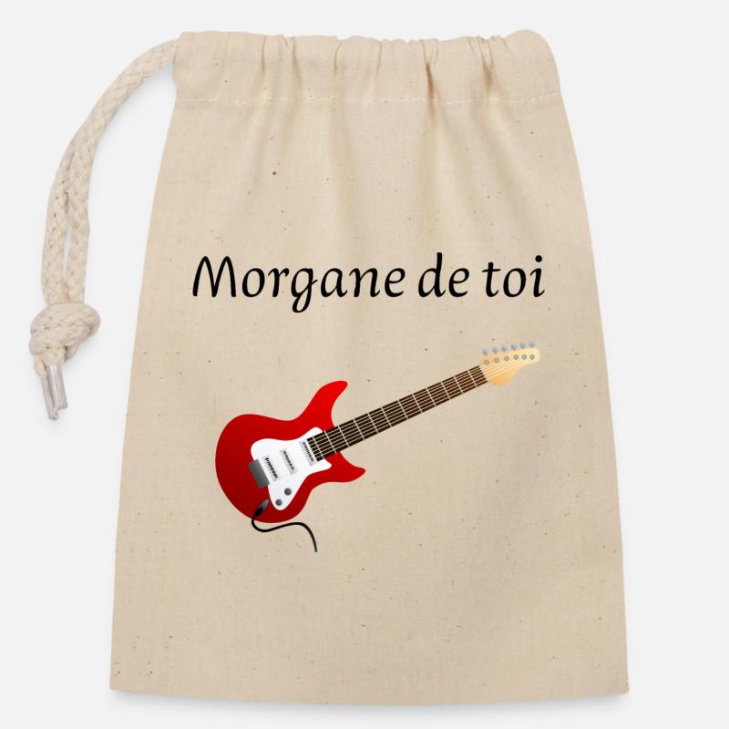 Morgane de toi - Sac cadeau en coton avec cordon (14 x 20 cm) - nature