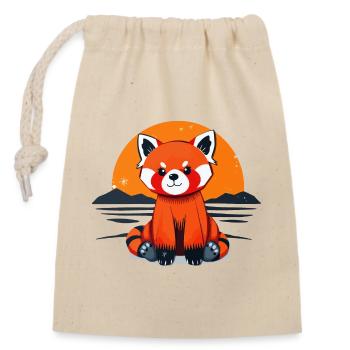 Charming Red Panda - Closable cotton gift bag (14x20cm) - nature - Front
