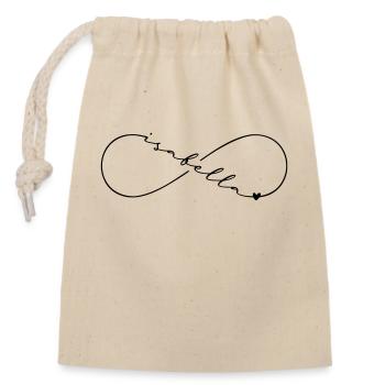 Isabella Name Infinity Symbol - Closable cotton gift bag (14x20cm) - nature - Front
