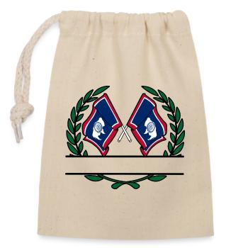 Flags USA Wyoming laurel wreath banner - Closable cotton gift bag (14x20cm) - nature - Front