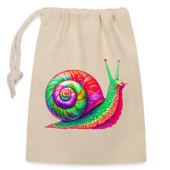 Snail - Closable cotton gift bag (14x20cm) - nature - Front