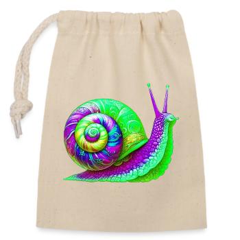 Snail - Closable cotton gift bag (14x20cm) - nature - Front
