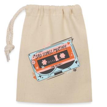 Sad Songs Mixtape for Heartbreak - Closable cotton gift bag (14x20cm) - nature - Front