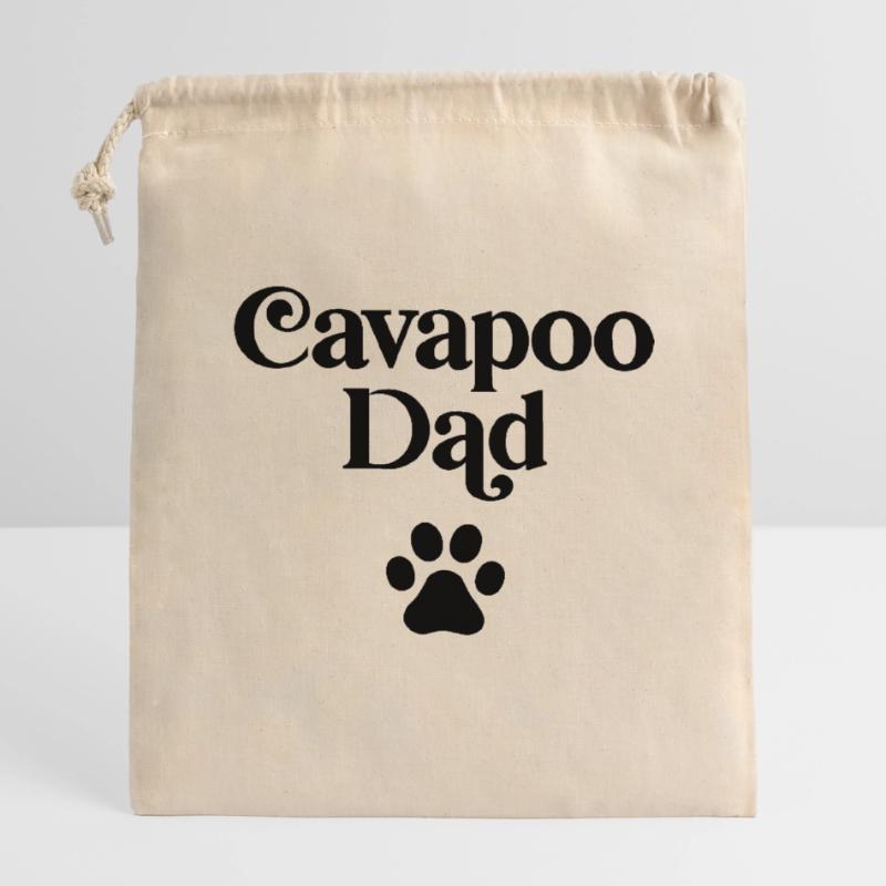 Cavapoo Vater Verschließbarer Geschenkbeutel aus Baumwolle (14x20cm)