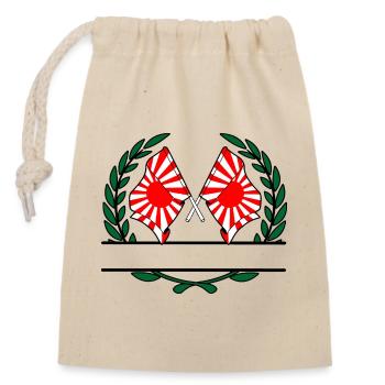 Rising Sun with Namespace - Closable cotton gift bag (14x20cm) - nature - Front