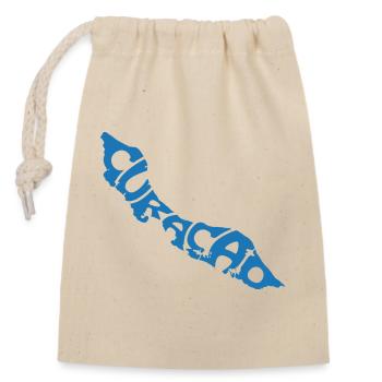 Carte de Curaçao Conception de typographie artistique - Sac cadeau en coton avec cordon (14 x 20 cm) - nature - Devant