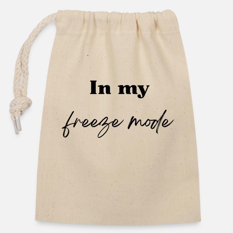 En mode gel - Sac cadeau en coton avec cordon (14 x 20 cm) - nature