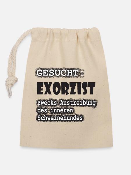 Exorzist Suchanzeige Effekt - Verschließbarer Geschenkbeutel aus Baumwolle (14x20cm) - Natur