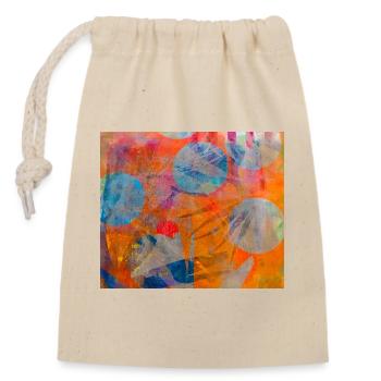 Abstract colorful circles on vivid background - Closable cotton gift bag (14x20cm) - nature - Front