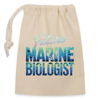 Zukunft der Meeresbiologie - Verschließbarer Geschenkbeutel aus Baumwolle (14x20cm) - Natur - Vorne