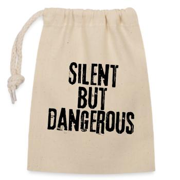 Silent but definitely not mute - Closable cotton gift bag (14x20cm) - nature - Front