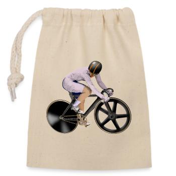 Cycling - Closable cotton gift bag (14x20cm) - nature - Front