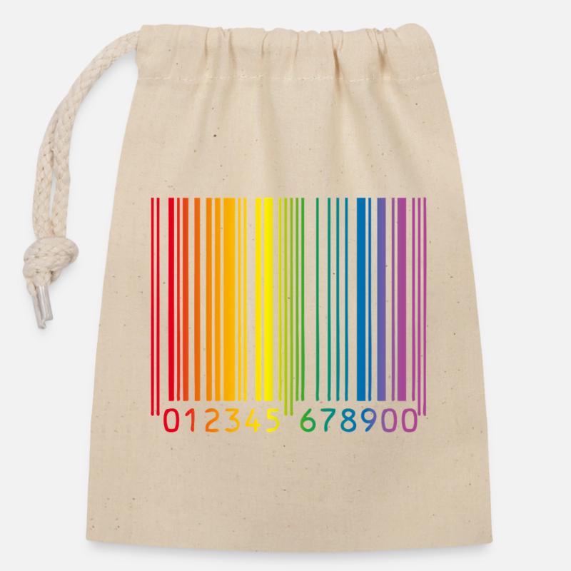 Schwuler Barcode - Verschließbarer Geschenkbeutel aus Baumwolle (14x20cm) - Natur