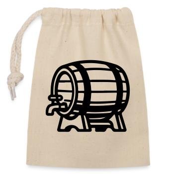 Beer Barrel Symbol Brewery - Closable cotton gift bag (14x20cm) - nature - Front