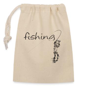 Fly fishing - Verschließbarer Geschenkbeutel aus Baumwolle (14x20cm) - Natur - Vorne