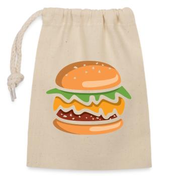 Cheeseburger Comic Burger - Sac cadeau en coton avec cordon (14 x 20 cm) - nature - Devant