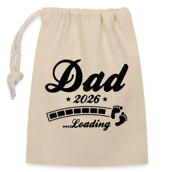 Dad 2026 Loading Papa - Verschließbarer Geschenkbeutel aus Baumwolle (14x20cm) - Natur - Vorne