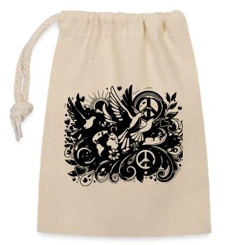 Journée de la paix - Sac cadeau en coton avec cordon (14 x 20 cm) - nature - Devant