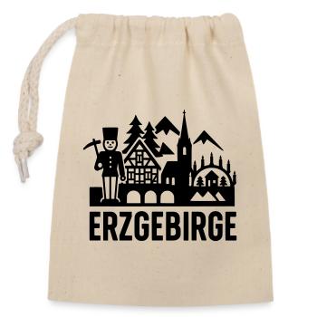 Silhouette typique des Monts Métallifères - Sac cadeau en coton avec cordon (14 x 20 cm) - nature - Devant