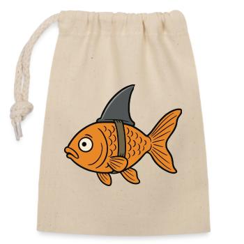 Cartoon Goldfish Fish Shark Fin Fake Shark - Closable cotton gift bag (14x20cm) - nature - Front