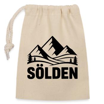 Sölden - Souvenir Design - Verschließbarer Geschenkbeutel aus Baumwolle (14x20cm) - Natur - Vorne