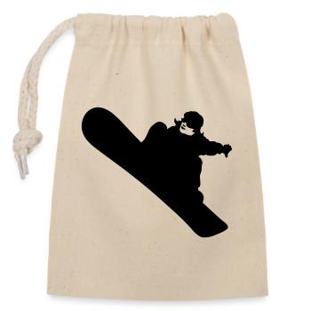 Snowboarding - Verschließbarer Geschenkbeutel aus Baumwolle (14x20cm) - Natur - Vorne