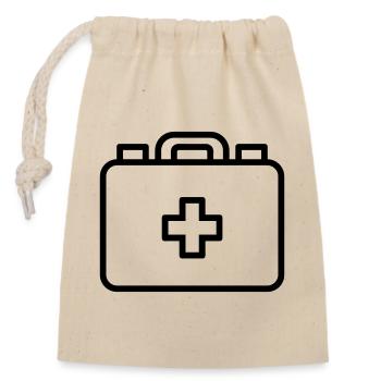 First aid kit - Closable cotton gift bag (14x20cm) - nature - Front