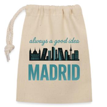 Silhouette de Madrid – Toujours une bonne idée : design - Sac cadeau en coton avec cordon (14 x 20 cm) - nature - Devant