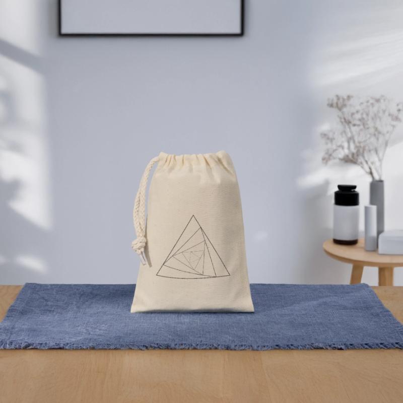 Triangular triangle Closable cotton gift bag (14x20cm)