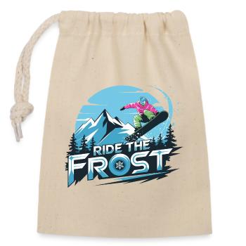  Ride The Frost Snowboard Motiv Für Snowboarder - Verschließbarer Geschenkbeutel aus Baumwolle (14x20cm) - Natur - Vorne