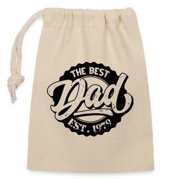 Le Meilleur Papa EST 1979 - Sac cadeau en coton avec cordon (14 x 20 cm) - nature - Devant