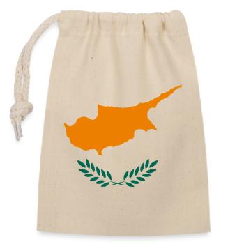 Zypern Flagge Republik Zypern Fahne Cyprus - Verschließbarer Geschenkbeutel aus Baumwolle (14x20cm) - Natur - Vorne