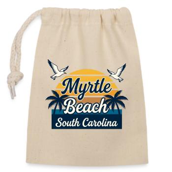 Myrtle Beach, South Carolina Retro-Sonnenuntergangsurlaub - Verschließbarer Geschenkbeutel aus Baumwolle (14x20cm) - Natur - Vorne