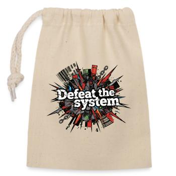 Defeat the System: Rebel Burst - Closable cotton gift bag (14x20cm) - nature - Front