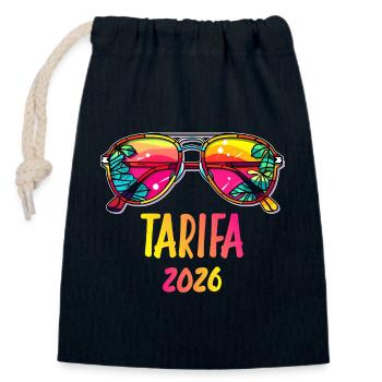 Tarifa 2026 Tropen Sonnenbrille - Verschließbarer Geschenkbeutel aus Baumwolle (14x20cm) - Navy - Vorne