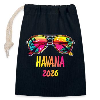 Havana 2026 Sunglasses Design - Closable cotton gift bag (14x20cm) - navy - Front