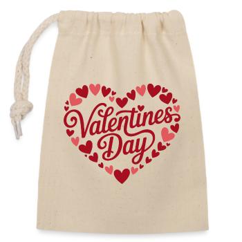 Patron de police en forme de cœur pour la Saint-Valentin - Sac cadeau en coton avec cordon (14 x 20 cm) - nature - Devant
