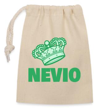 Nevio als Vorname - Verschließbarer Geschenkbeutel aus Baumwolle (14x20cm) - Natur - Vorne