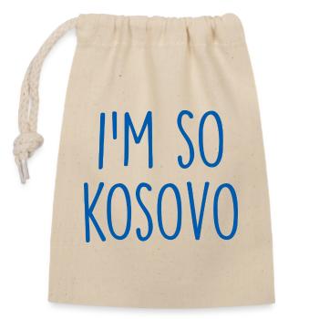 Kosovo - Verschließbarer Geschenkbeutel aus Baumwolle (14x20cm) - Natur - Vorne