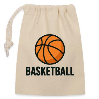 Basketball Emblem - Closable cotton gift bag (14x20cm) - nature - Front