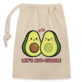 Let's Avo-Cuddle | Cute Avocado Couple Pun - Closable cotton gift bag (14x20cm) - nature - Front