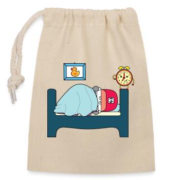 Bedtime Duck Sleepy Cartoon Scene - Closable cotton gift bag (14x20cm) - nature - Front